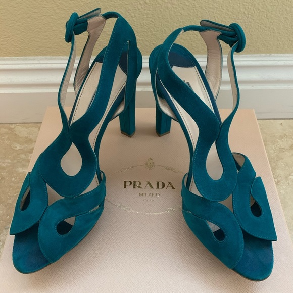 Prada Hexagon Arabesque Platform Sandal Size 40 - Picture 2 of 6